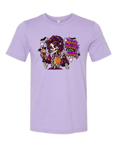 Lisa's Little Shoppe Dead Inside & Still Cute Skeleton Graphic Tee | Bella+Canvas Unisex