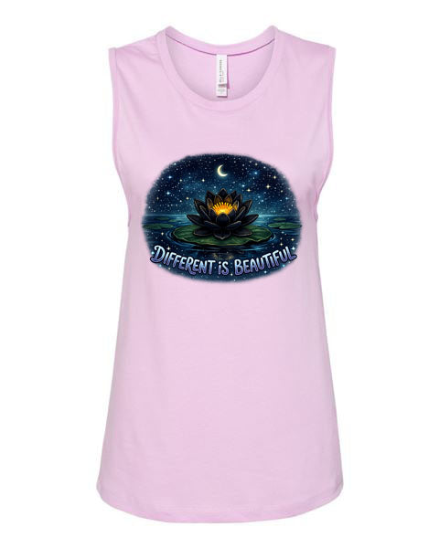 Lisa's Little Shoppe “Different is Beautiful” Black Water Lily Tank Top