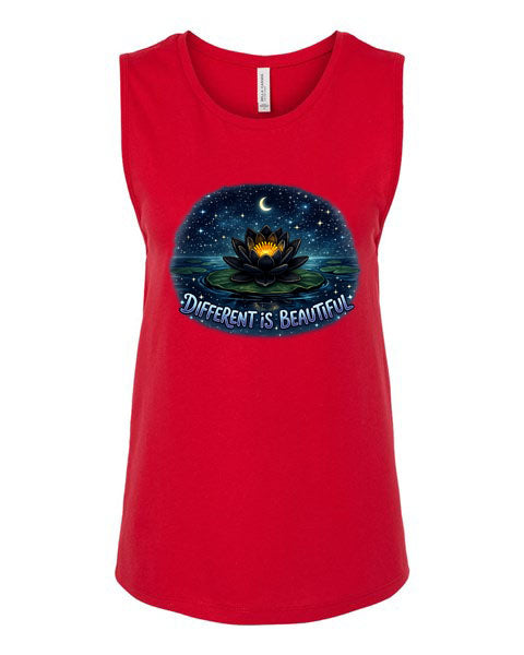 Lisa's Little Shoppe “Different is Beautiful” Black Water Lily Tank Top