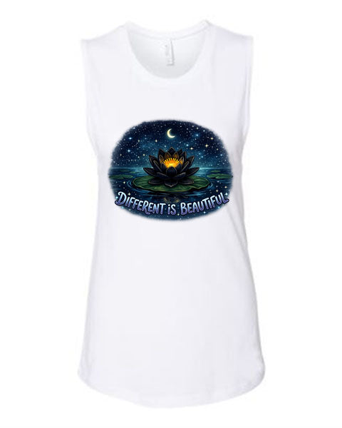 Lisa's Little Shoppe “Different is Beautiful” Black Water Lily Tank Top