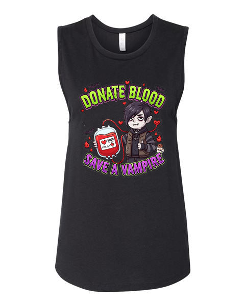 Lisa's Little Shoppe Donate Blood Save a Vampire Tank Top