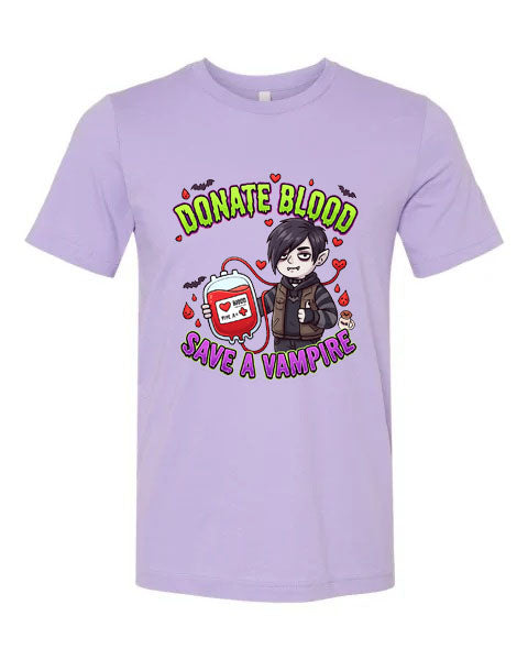 Lisa's Little Shoppe Donate Blood Save a Vampire Tee