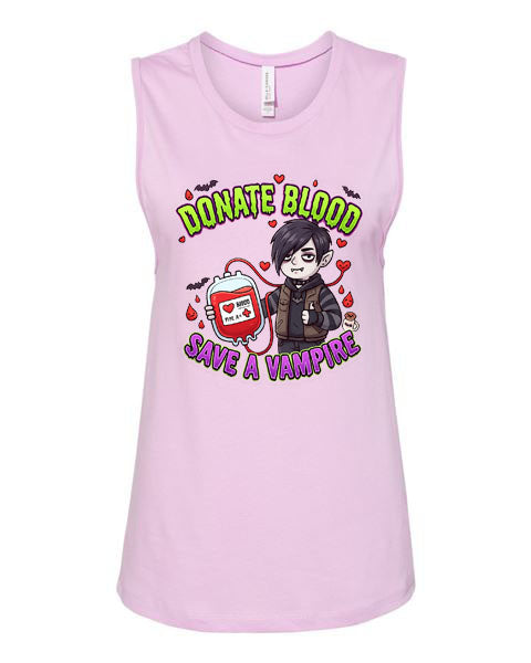 Lisa's Little Shoppe Donate Blood Save a Vampire Tank Top