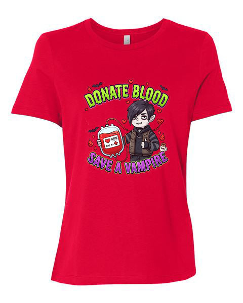 Lisa's Little Shoppe Donate Blood Save a Vampire Tee