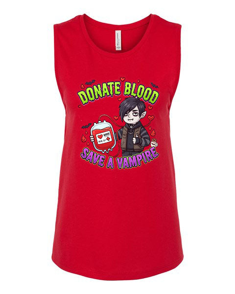 Lisa's Little Shoppe Donate Blood Save a Vampire Tank Top