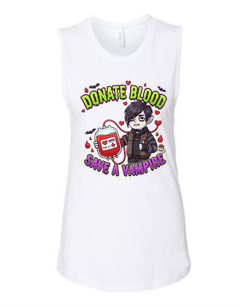 Lisa's Little Shoppe Donate Blood Save a Vampire Tank Top