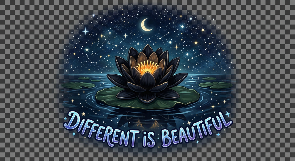 Lisa's Little Shoppe “Different is Beautiful” Black Water Lily Tank Top