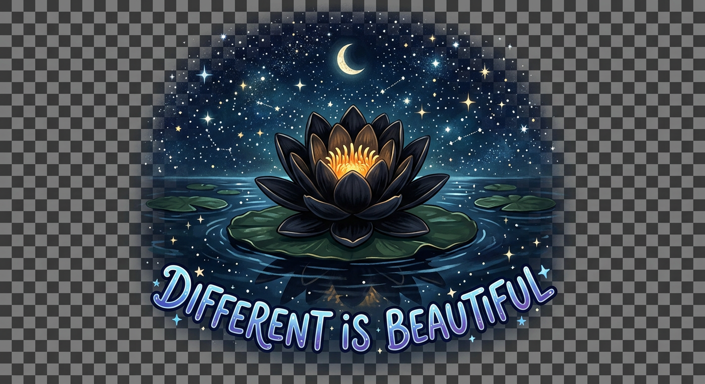 Lisa's Little Shoppe “Different is Beautiful” Black Water Lily Tank Top