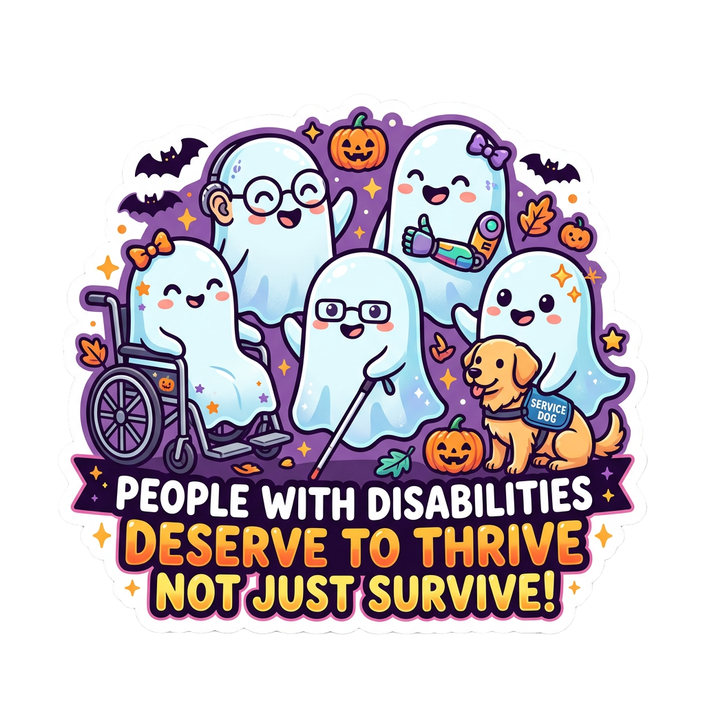 Lisa's Little Shoppe Spooky Cute Disability Advocacy Baseball Tee