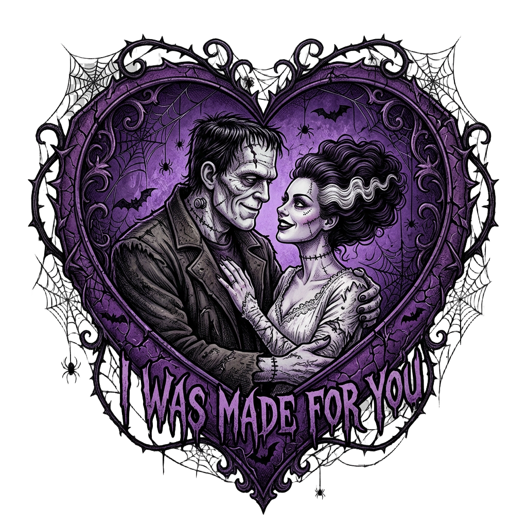 Lisa's Little Shoppe I Was Made For You – Frankenstein & Bride Tank Top 💚⚡🖤