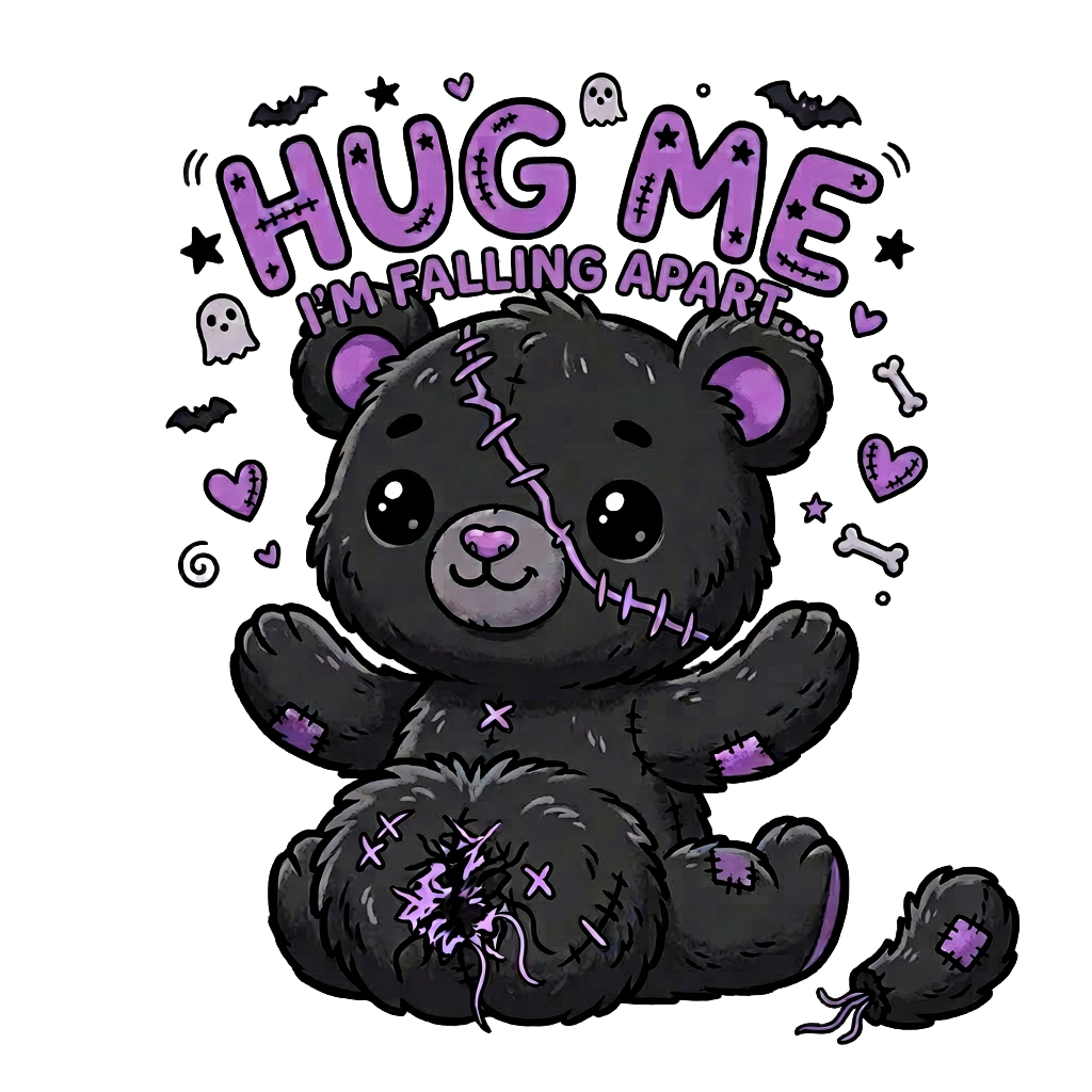 Lisa's Little Shoppe Stitched Teddy Bear “Hug Me I’m Falling Apart” T-Shirt