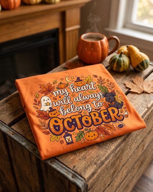 Lisa's Little Shoppe  My Heart Will Always Belong to October Tee