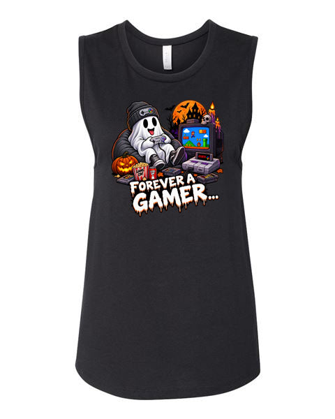Lisa's Little Shoppe Forever a Gamer Halloween Racerback Tank