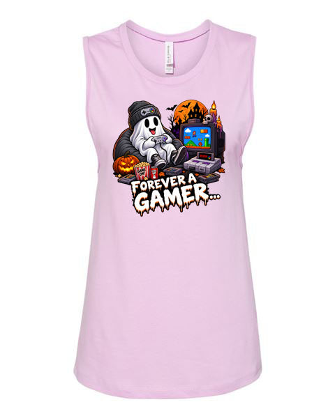 Lisa's Little Shoppe Forever a Gamer Halloween Racerback Tank