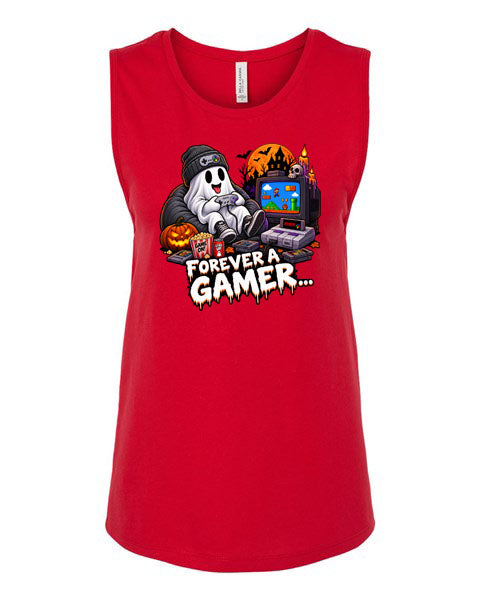 Lisa's Little Shoppe Forever a Gamer Halloween Racerback Tank