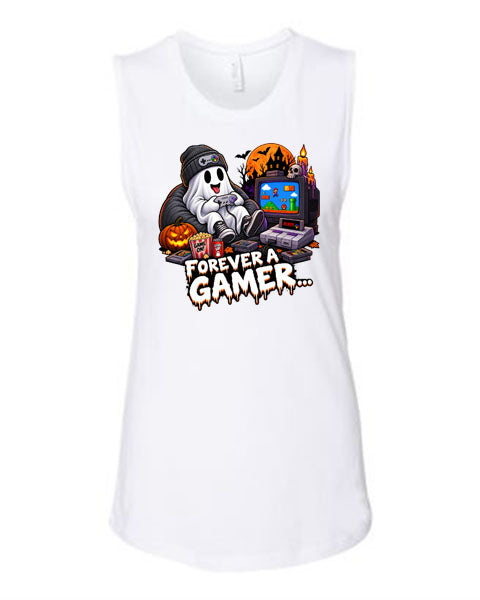 Lisa's Little Shoppe Forever a Gamer Halloween Racerback Tank