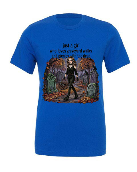 Lisa's Little Shoppe “Girl Who Loves Graveyard Walks Picnics With The Dead" Tee