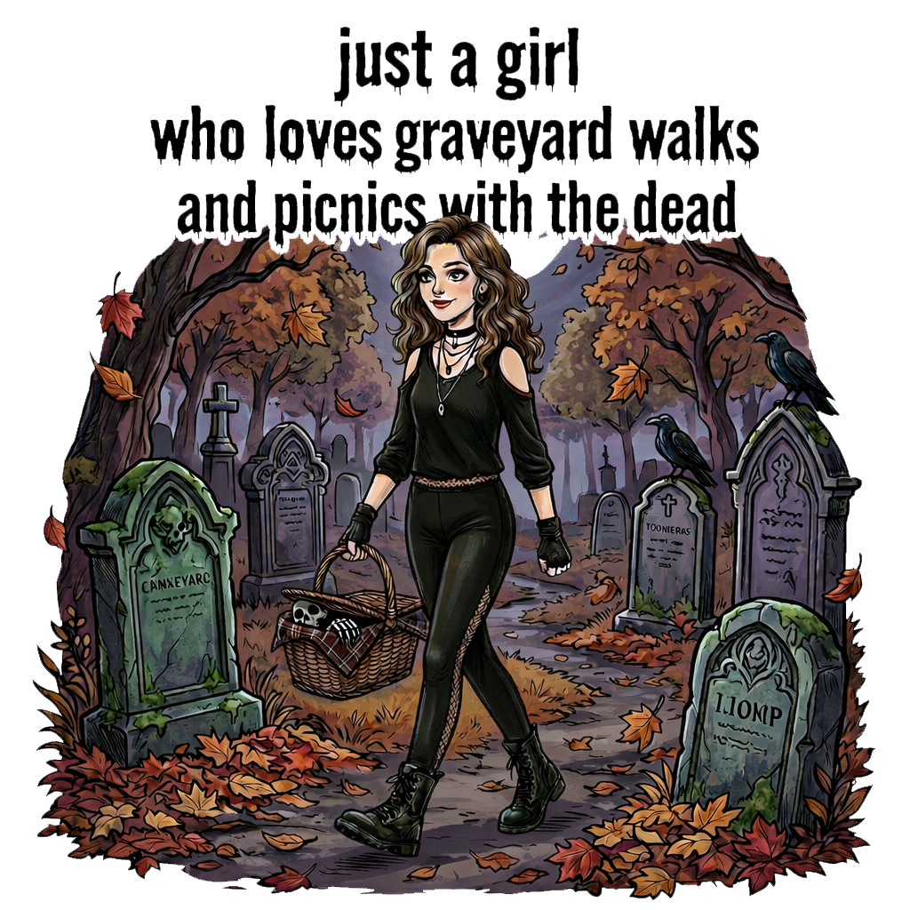 Lisa's Little Shoppe “Girl Who Loves Graveyard Walks Picnics With The Dead" Tank Top