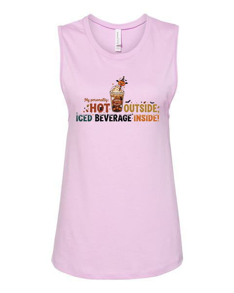 Lisa's  Little Shoppe My Personality Hot Outside Iced Beverage Inside! Tank Top