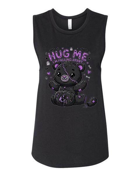 Lisa's Little Shoppe Stitched Teddy Bear “Hug Me I’m Falling Apart” Tank Top