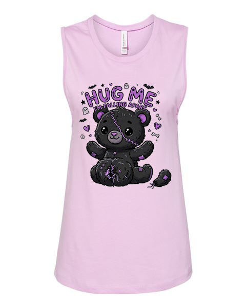 Lisa's Little Shoppe Stitched Teddy Bear “Hug Me I’m Falling Apart” Tank Top