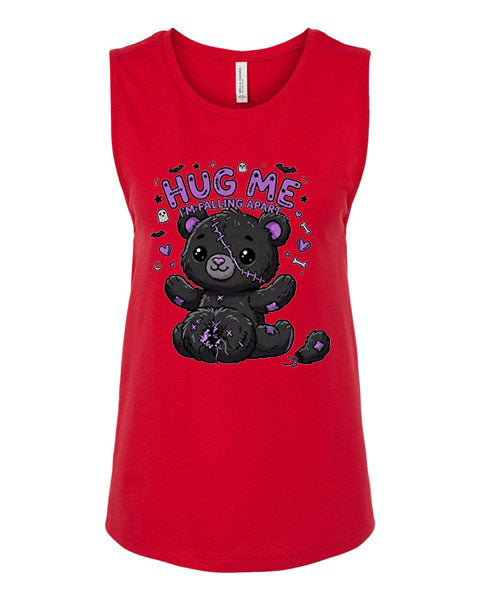Lisa's Little Shoppe Stitched Teddy Bear “Hug Me I’m Falling Apart” Tank Top