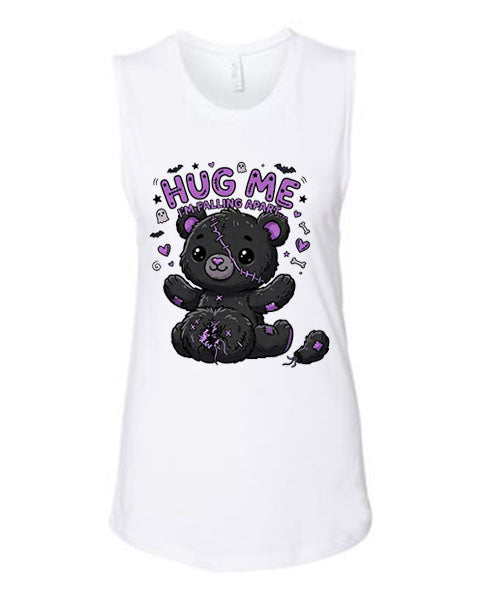 Lisa's Little Shoppe Stitched Teddy Bear “Hug Me I’m Falling Apart” Tank Top