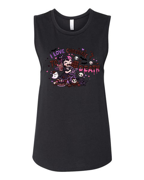 Lisa's Little Shoppe I Love Chocolate to Death Tank Top
