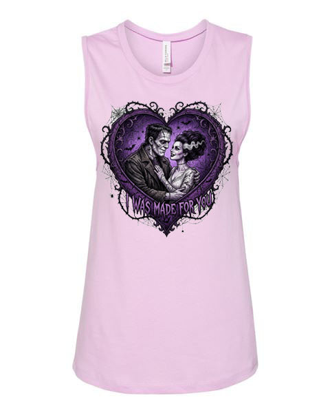 Lisa's Little Shoppe I Was Made For You – Frankenstein & Bride Tank Top 💚⚡🖤