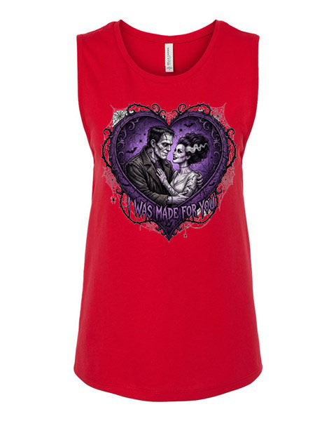 Lisa's Little Shoppe I Was Made For You – Frankenstein & Bride Tank Top 💚⚡🖤