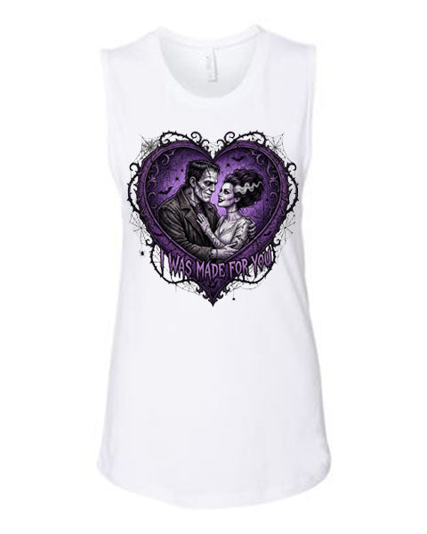 Lisa's Little Shoppe I Was Made For You – Frankenstein & Bride Tank Top 💚⚡🖤