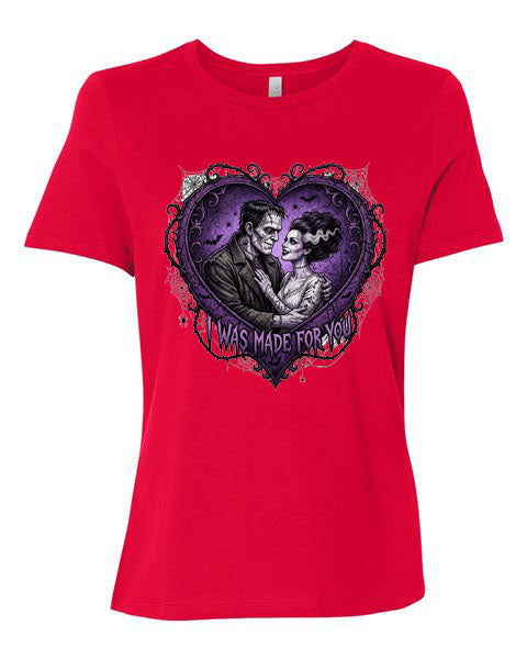 Lisa's Little Shoppe I Was Made For You – Frankenstein & Bride Tee 💚⚡🖤