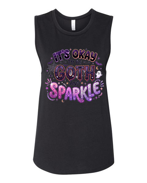 Lisa's Little Shoppe It's Okay to Be Goth and Sparkle Tank Top