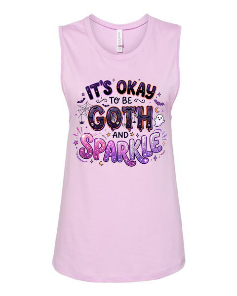 Lisa's Little Shoppe It's Okay to Be Goth and Sparkle Tank Top