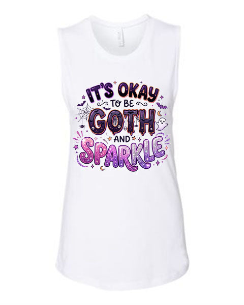 Lisa's Little Shoppe It's Okay to Be Goth and Sparkle Tank Top