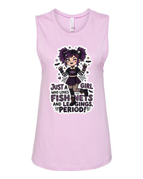 Lisa's Little Shoppe Tank Top – “Just a Girl Who Loves Fishnets and Leggings. Period!” 🖤