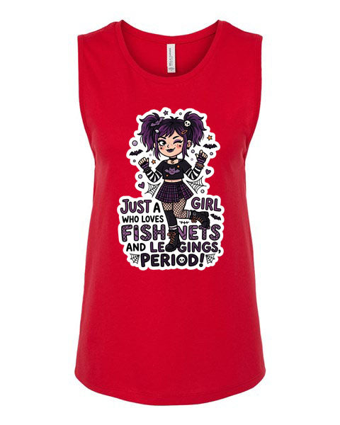 Lisa's Little Shoppe Tank Top – “Just a Girl Who Loves Fishnets and Leggings. Period!” 🖤