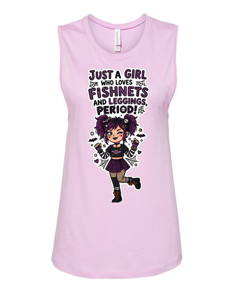Lisa's Little Shoppe Tank Top – “Just a Girl Who Loves Fishnets and Leggings. Period!” 🖤