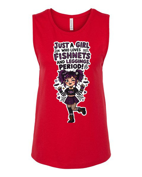 Lisa's Little Shoppe Tank Top – “Just a Girl Who Loves Fishnets and Leggings. Period!” 🖤