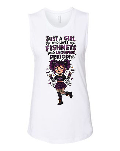 Lisa's Little Shoppe Tank Top – “Just a Girl Who Loves Fishnets and Leggings. Period!” 🖤