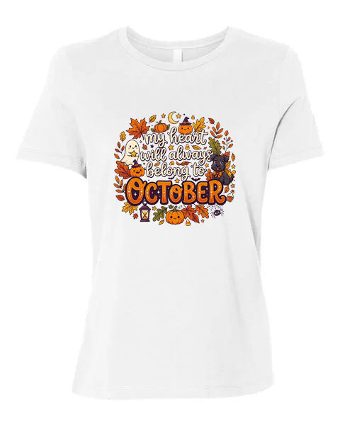 Lisa's Little Shoppe  My Heart Will Always Belong to October Tee