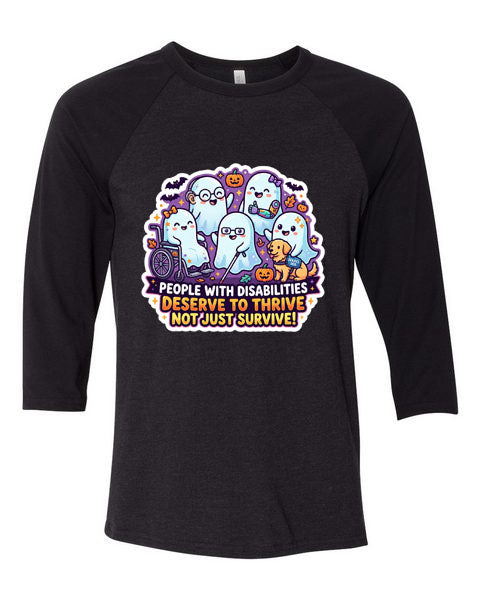 Lisa's Little Shoppe Spooky Cute Disability Advocacy Baseball Tee