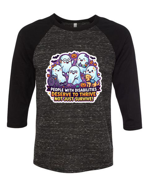 Lisa's Little Shoppe Spooky Cute Disability Advocacy Baseball Tee