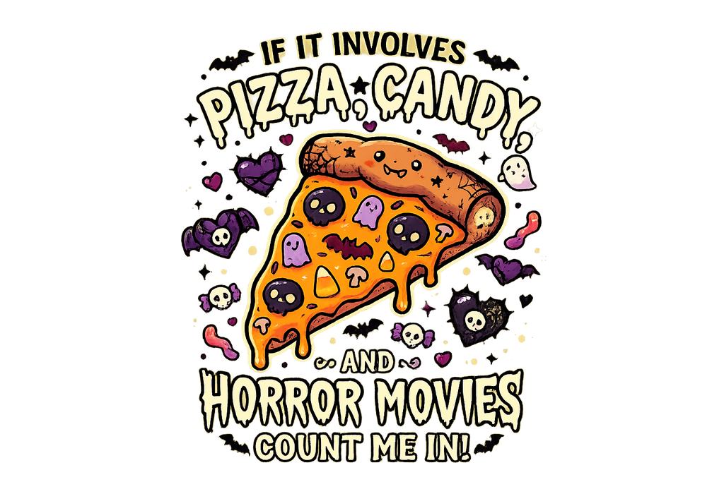 Lisa's Little Shoppe If It Involves Pizza, Candy, and Horror Movies Count Me In Tee