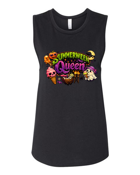 Lisa's Little Shoppe “Summerween Queen” Tank Top – Spooky Cute Bright Summer Vibes 🖤🎃