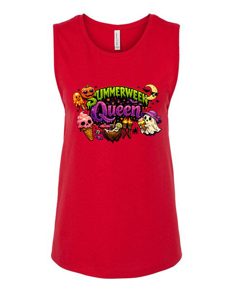 Lisa's Little Shoppe “Summerween Queen” Tank Top – Spooky Cute Bright Summer Vibes 🖤🎃