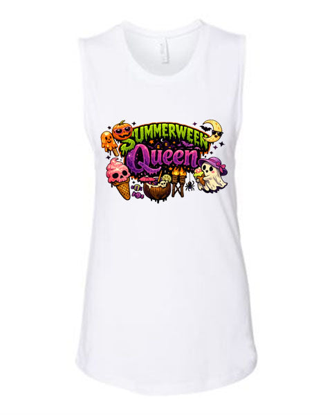 Lisa's Little Shoppe “Summerween Queen” Tank Top – Spooky Cute Bright Summer Vibes 🖤🎃