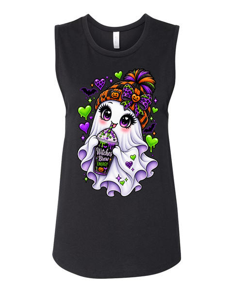 Lisa's Little Shoppe Witches Brew Energy Cute Ghost Tank Top
