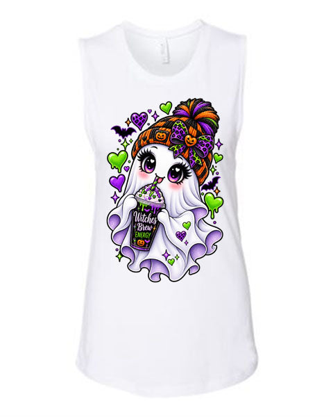 Lisa's Little Shoppe Witches Brew Energy Cute Ghost Tank Top
