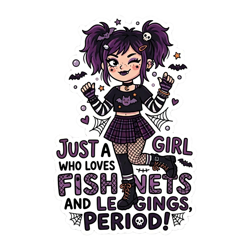 Lisa's Little Shoppe Baseball Tee – “Just a Girl Who Loves Fishnets and Leggings. Period!” 🖤